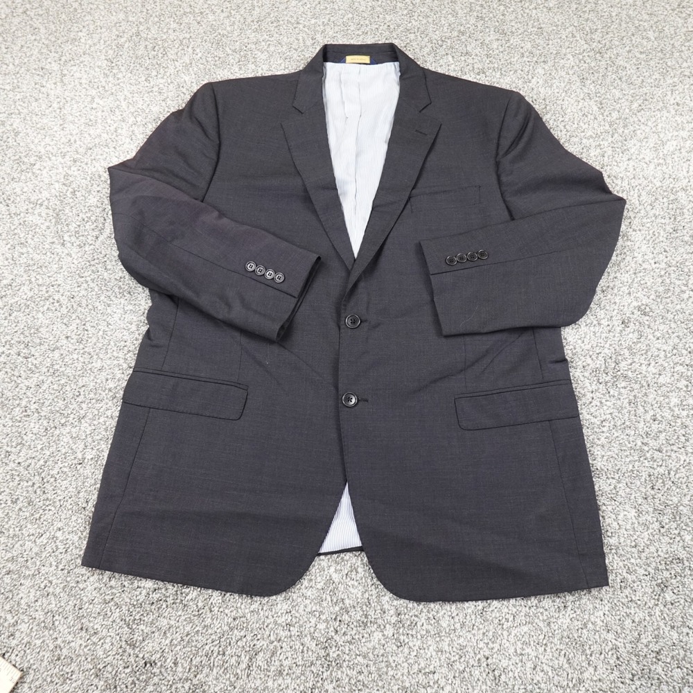 Brooks Brothers Jacket Mens 46 Gray Wool Sport Over Coat Blazer Suit Top Madison